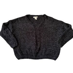 Luv Lane Black‎ Cropped Knit Sweater Women’s Size S